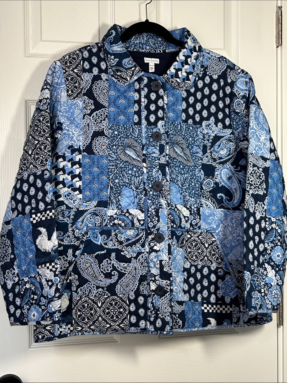 Vera Bradley Heritage Blue Patchwork quilted Button-Down Jacket